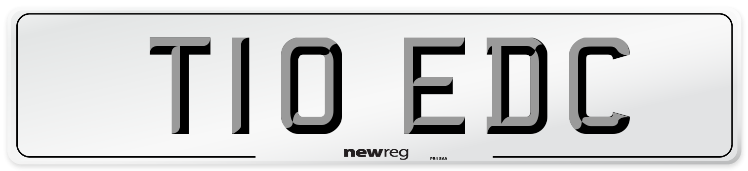 T10 EDC Number Plate from New Reg